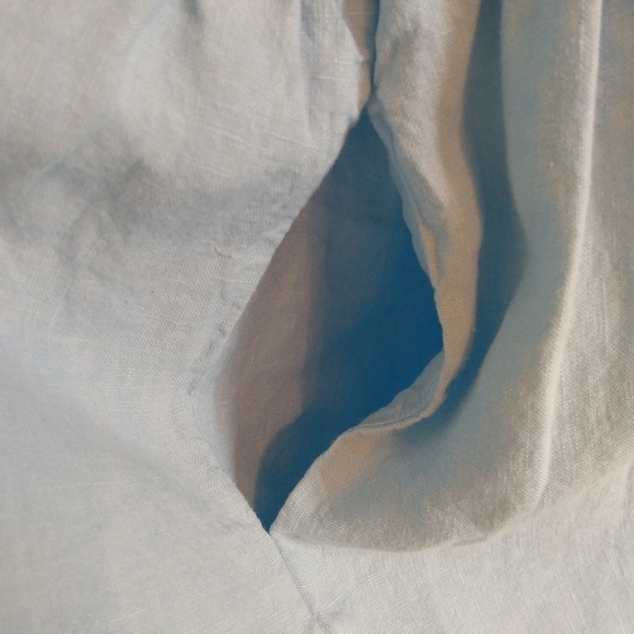 Nantucket Summer 100% Linen Sea Blue Beach Dress Classic House Picnic Cottage L - Picture 6 of 16